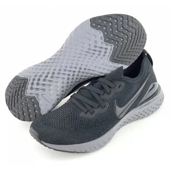Nike Epic React Flyknit 2 Black Anthracite Men's Running Shoes Gray - Picture 3 of 11